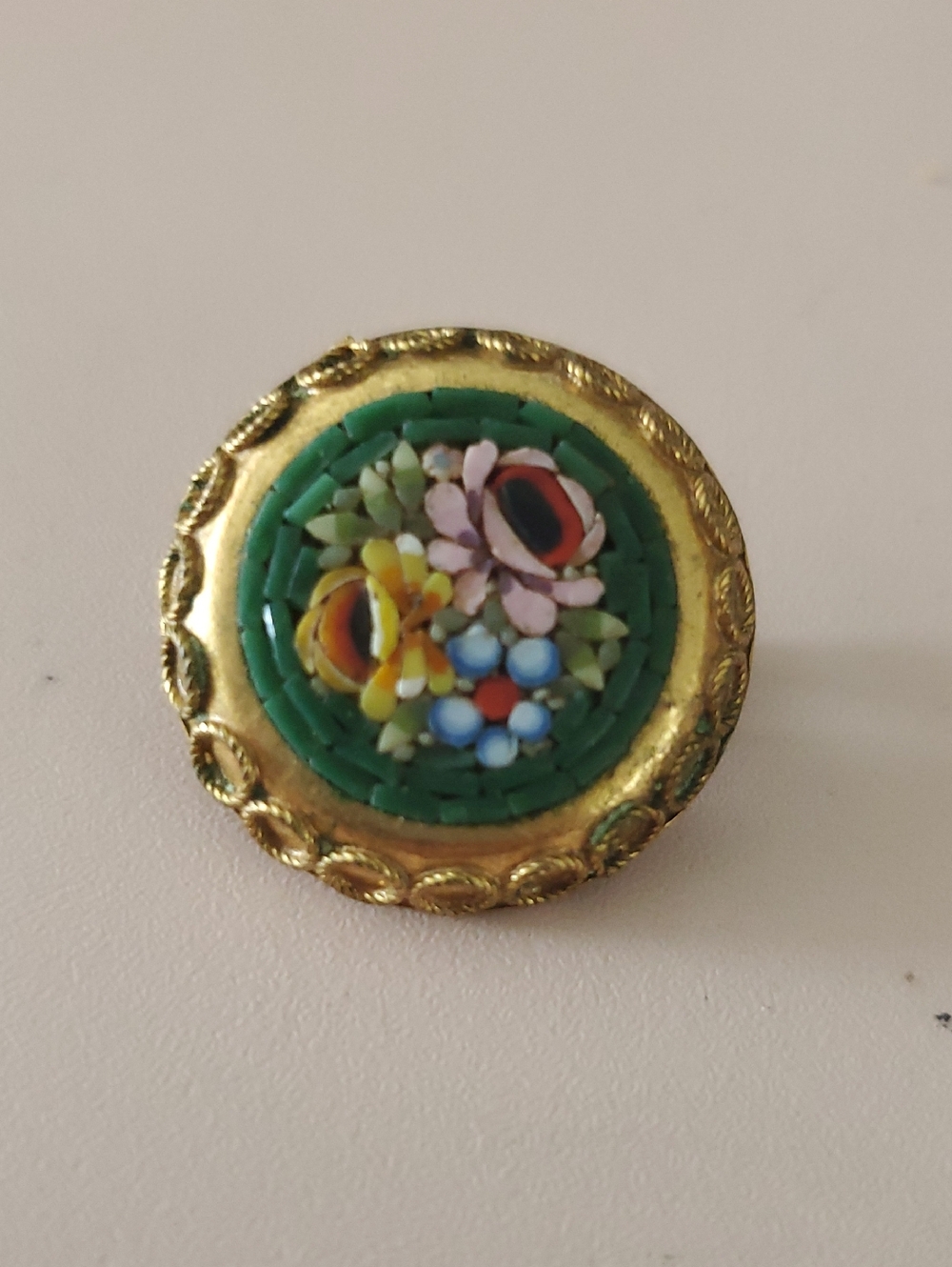 Vintage Italian Micro Mosaic Brooch